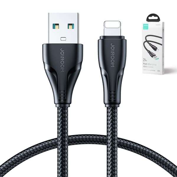 Kabel för iPhone USB - Lightning 2.4A Surpass Series 1.2 m svart