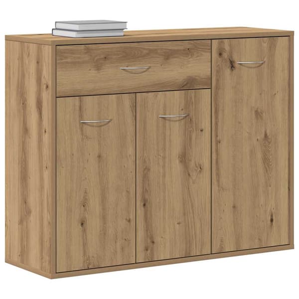 vidaXL håndlavet kommode i egetræ 88x30x70 cm limet træ