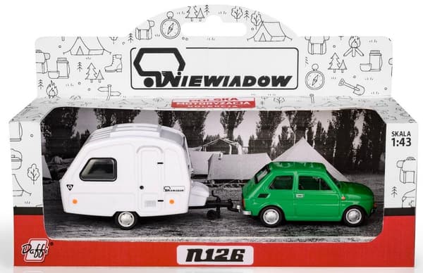 Fiat 126p + perävaunu Niewiadów Camping green