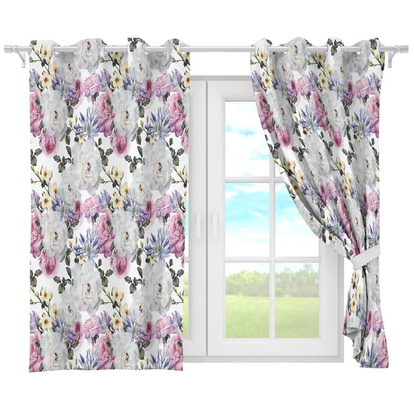Gardin med snørehuller print 010