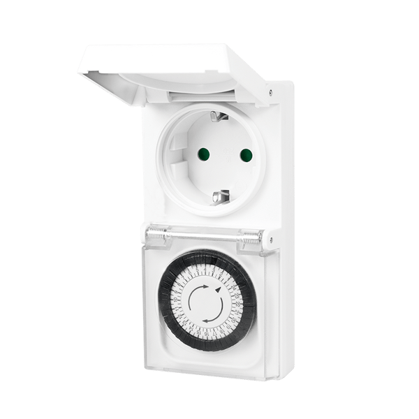 Analog timer 24 timer IP44 ekstern timer 16 A afbryder 2 stk.
