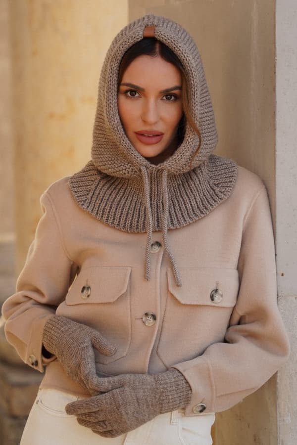 Balaclava Hætte Balaclava Farve Cappuccino Kamea-Majrag