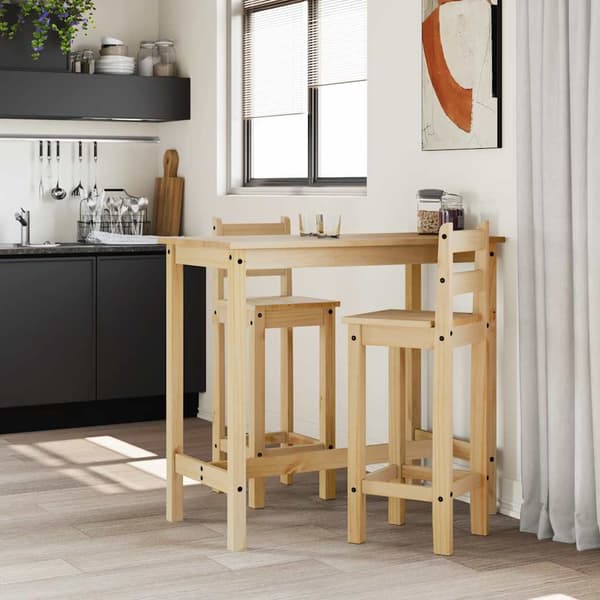 vidaXL Barstolar, set om 2, massivt furuträ