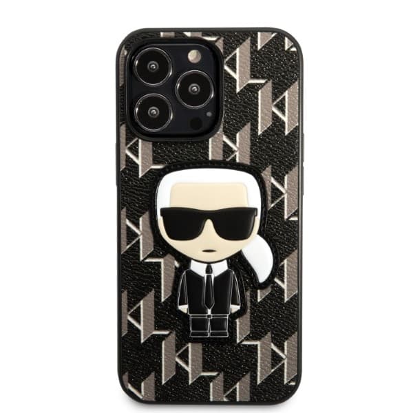 Karl Lagerfeld KLHCP13LPMNIKBK iPhone 13 Pro / 13 6,1" hårdt cover sort/sort Monogram Ikonik Patch