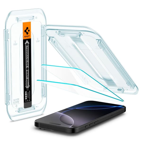 Härdat glas med monteringsram för iPhone 16 Pro Max - 2 st.