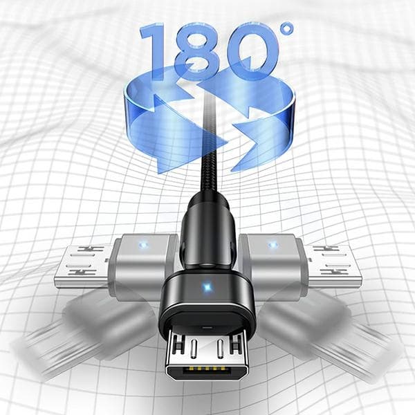 USAMS punottu pyörivä kaapeli U60 2AmicroUSB musta/musta 1m SJ478USB01 (US-SJ478)