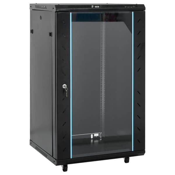 vidaXL serverskab, 18U, 19", IP20, sort, 60x60x100 cm