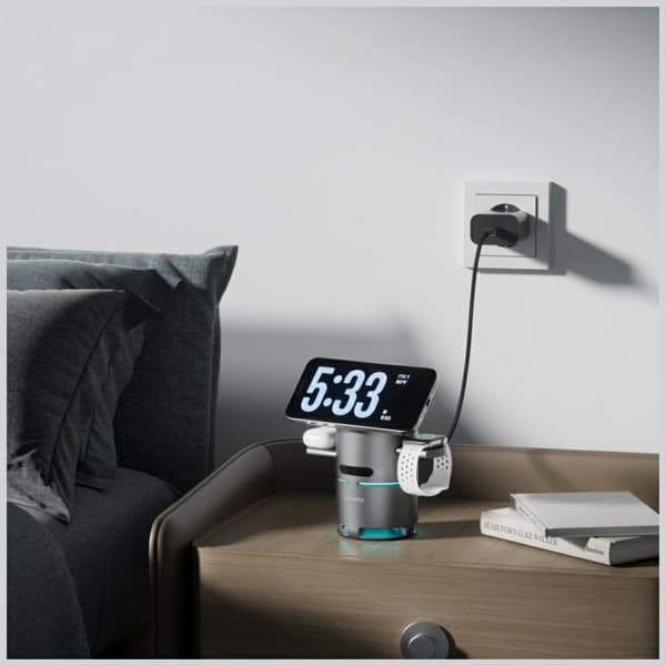 4smarts ChargeBot Sound Qi2 -latausasema, harmaa