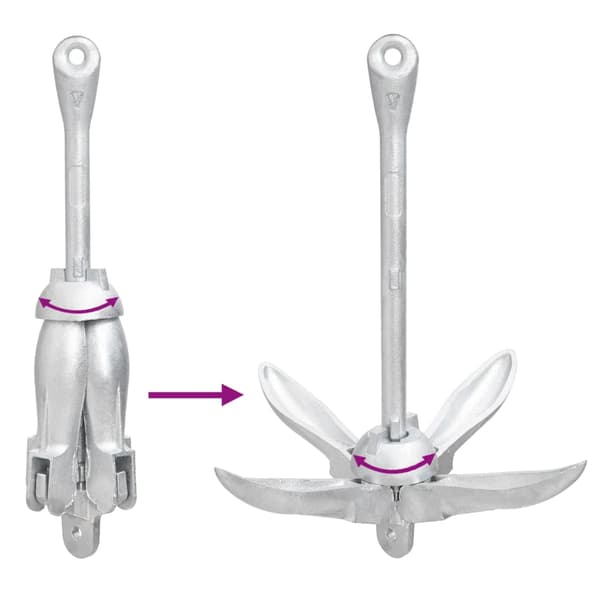 vidaXL Hopfällbart ankare silver 3,2 kg smidbart järn