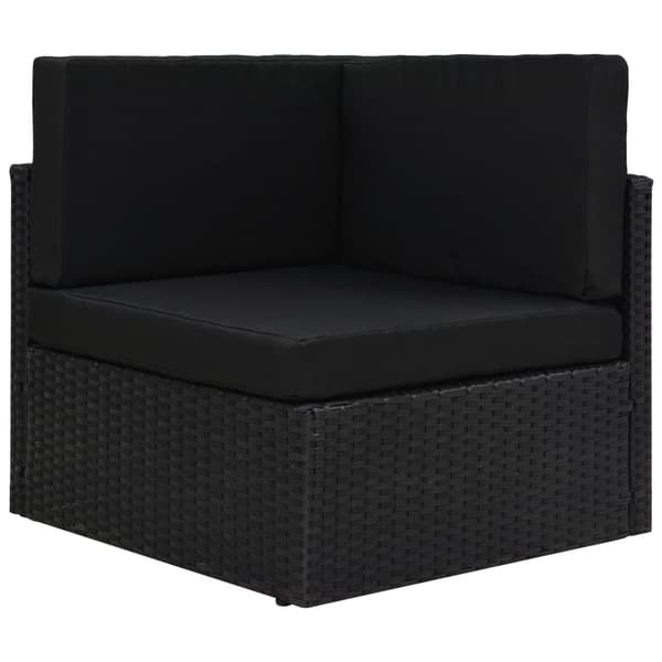 vidaXL modulær hjørnesæde, PE-rattan, sort