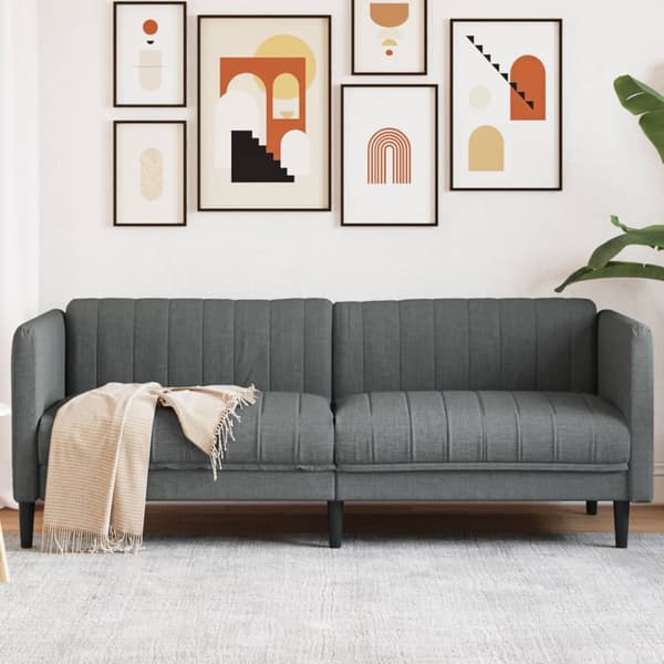 vidaXL 3-personers sofa mørkegrå stof