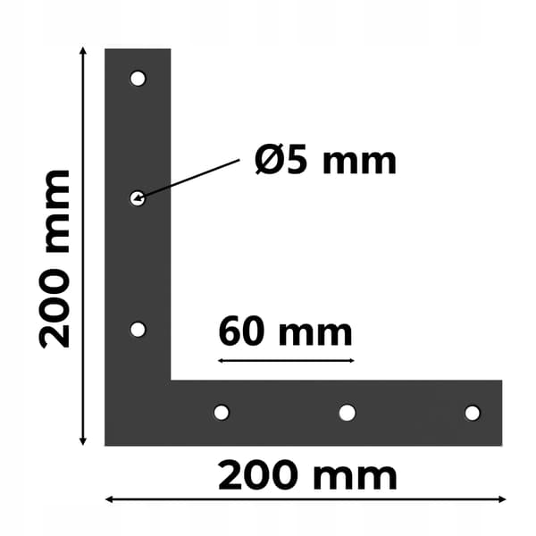 Hjørnesofa SORT 200X200