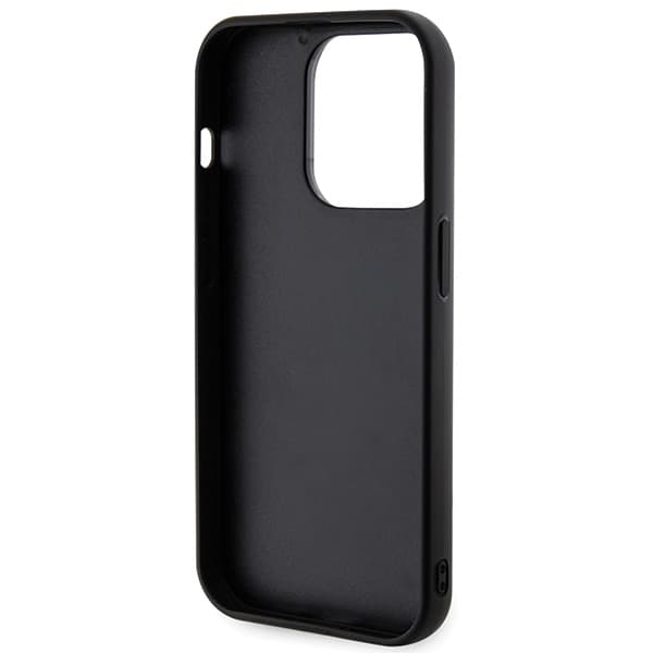 Karl Lagerfeld 3D Gummi Glitter Logo Etui til iPhone 15 Pro, Sort