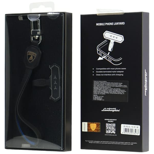 Lamborghini D1 Läderhandrem Universal Lanyard Blå