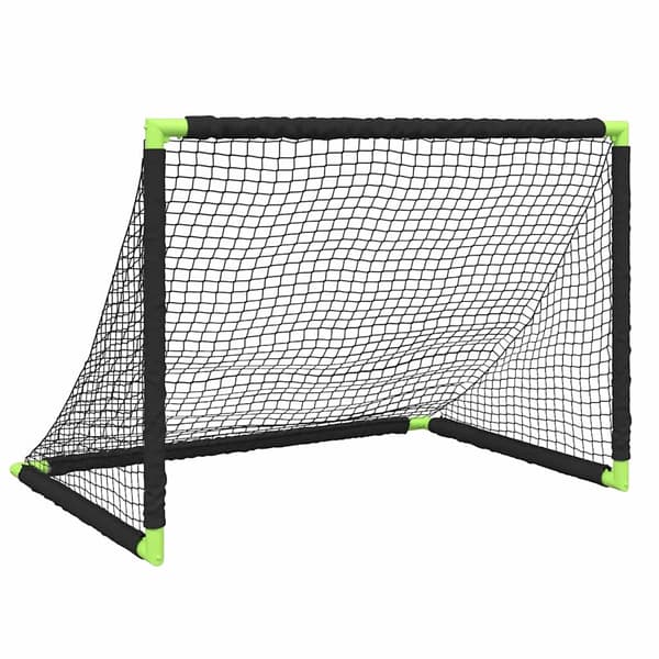 vidaXL foldbart fodboldmål til børn, sort, 90x64x64 cm