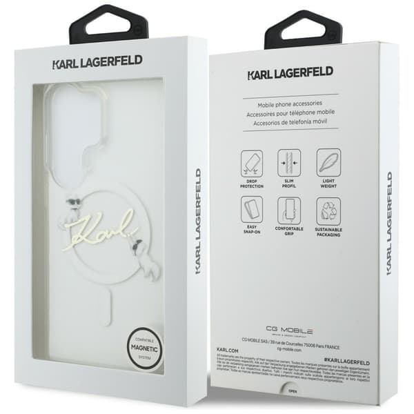 Karl Lagerfeld IML KC ScriptMagSafe-etui til Samsung Galaxy S26 Ultra Clear