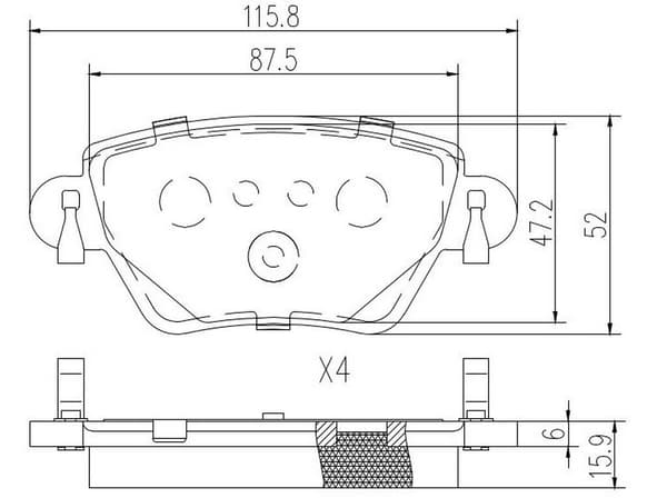 FT29533 FAST BREMSEKLODSER BAG UDEN SENSOR