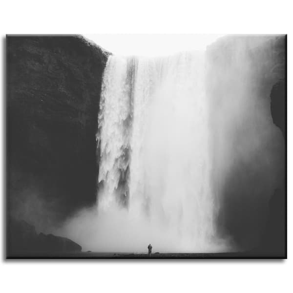 Canvastavla Svartvitt vattenfall 50x40 cm