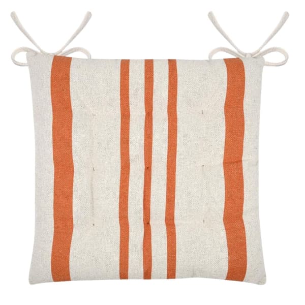 MANDUEL stolehynde 38x38 cm orange striber