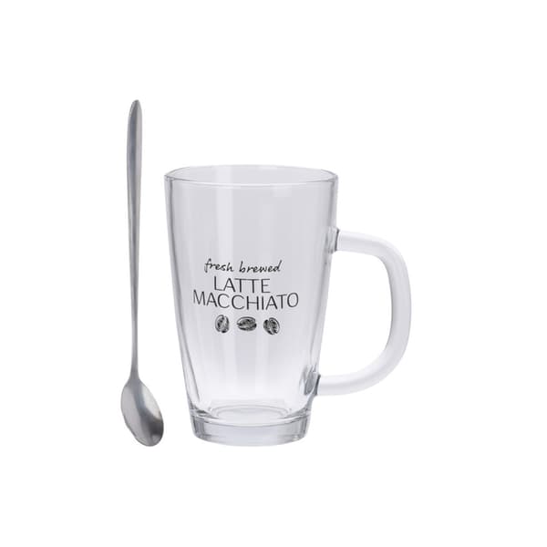 Latte-kahvilasit + lusikat 300 ml