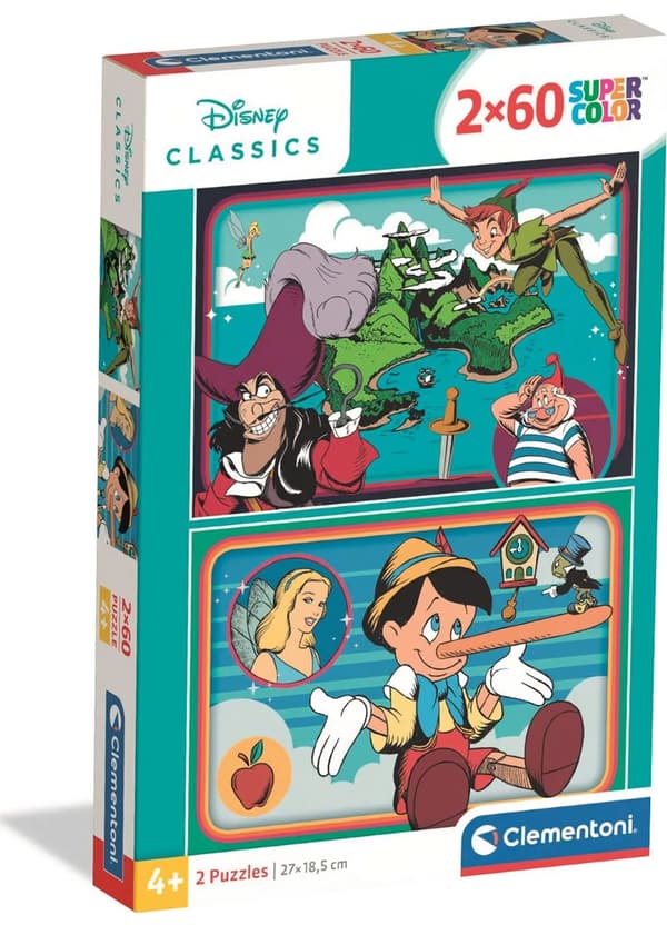 2 x 60 bitars pussel. Superfärgglatt. Disney Classic
