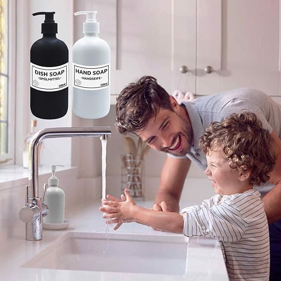 Glas sæbe shampoo dispenser 500ml 2 stk