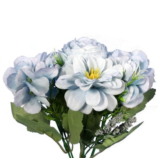 Buket med 7 blomster 32 cm blå