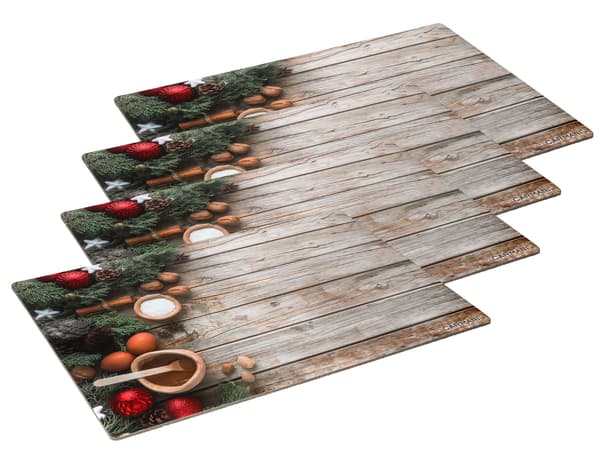 Set med 4 korkunderlägg - Jul (CARMANI)