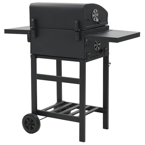 vidaXL kulgrill med nederste hylde, sort