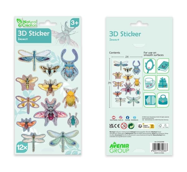 3D-klistermærker - Insekter