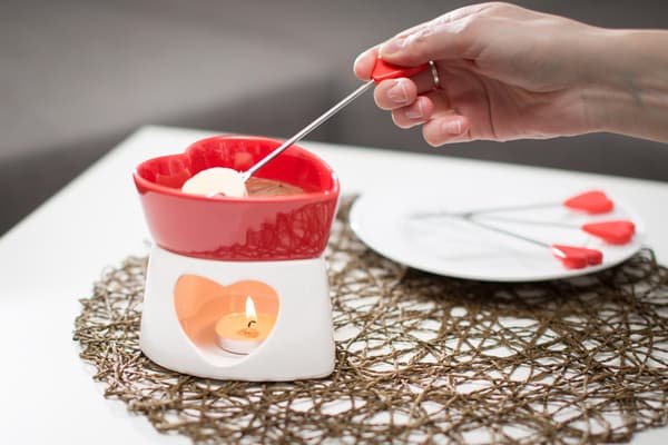 Chokoladefondue porcelæn rød