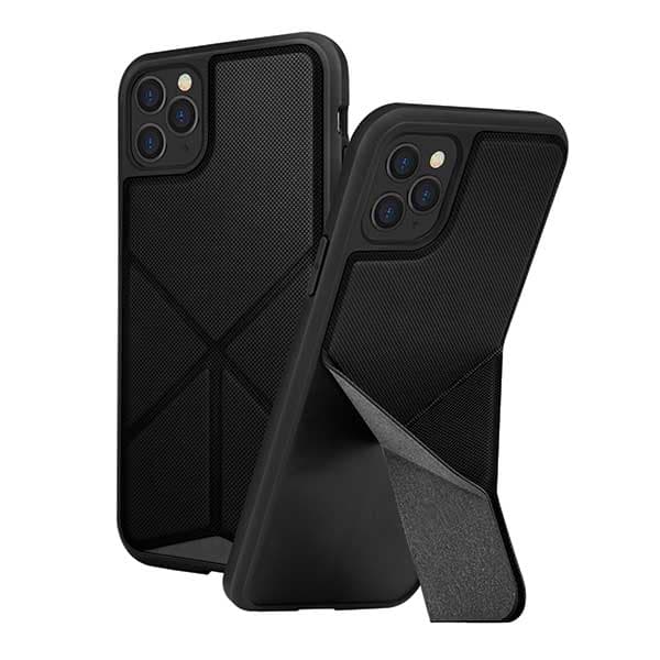 UNIQ Transforma -kotelo jalustalla iPhone 11 Prolle, musta