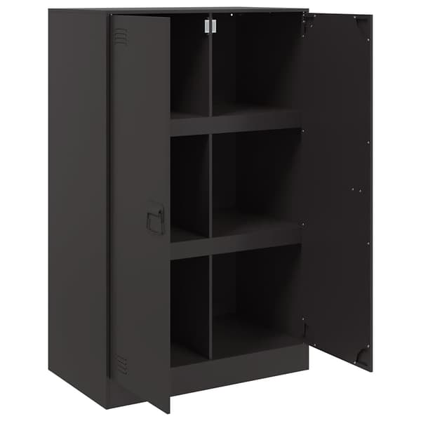 vidaXL sideskab sort 67x39x107 cm stål
