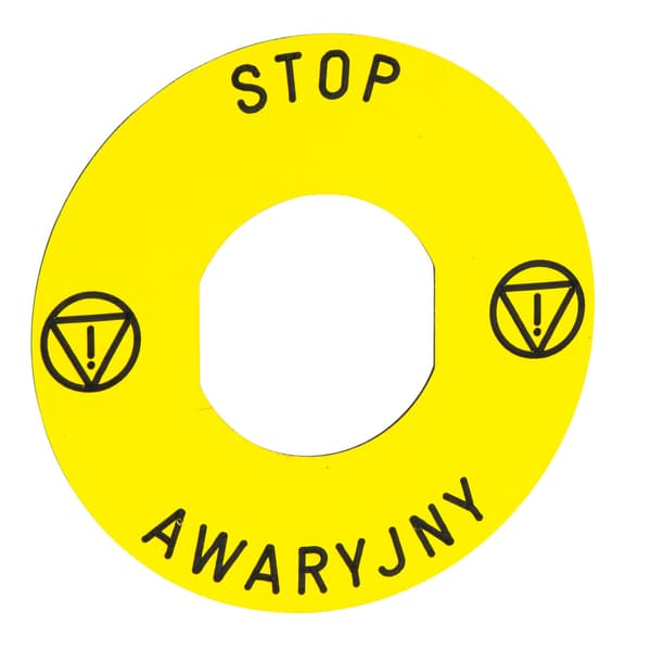Gul "nødstop"-mærkat
