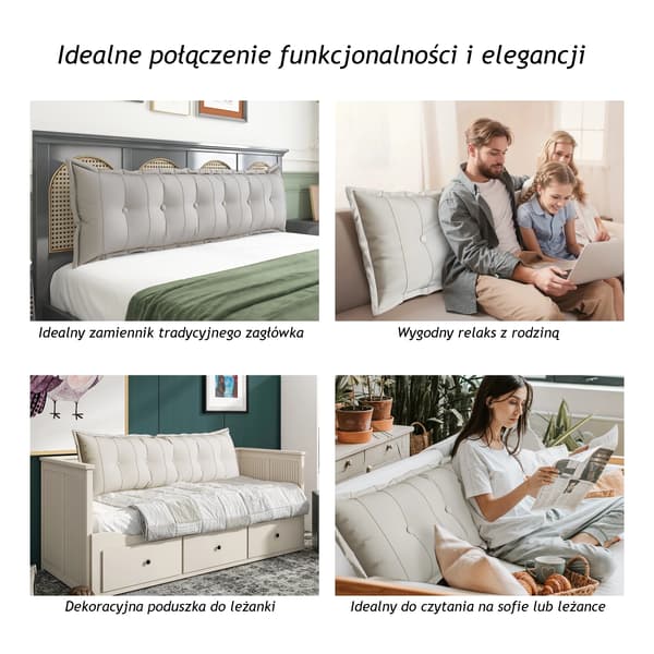 Rektangulær rygstøttepude - Beige Rektangulær rygstøttepude - Beige 140 cm