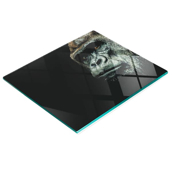 Serveringsbräda i härdat glas med Gorilla-grafik 60x52 cm