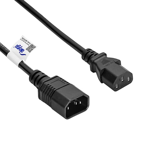 Strømforlængerkabel til PC-printer Akyga AK-PC-07A 3-benet IEC C13 C14-kabel 3m