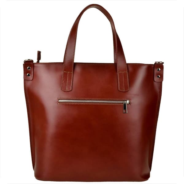 Vezze læder shopper taske cognac XL
