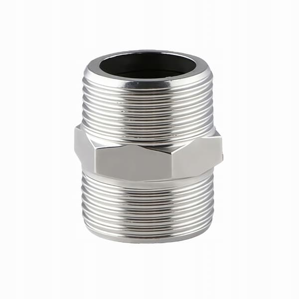 3/4 tommer forkromet nippel med flad flade, stål