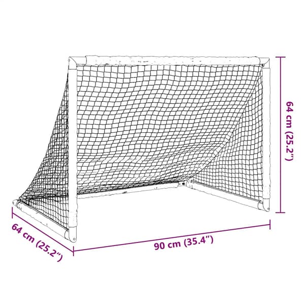 vidaXL foldbart fodboldmål til børn, sort, 90x64x64 cm