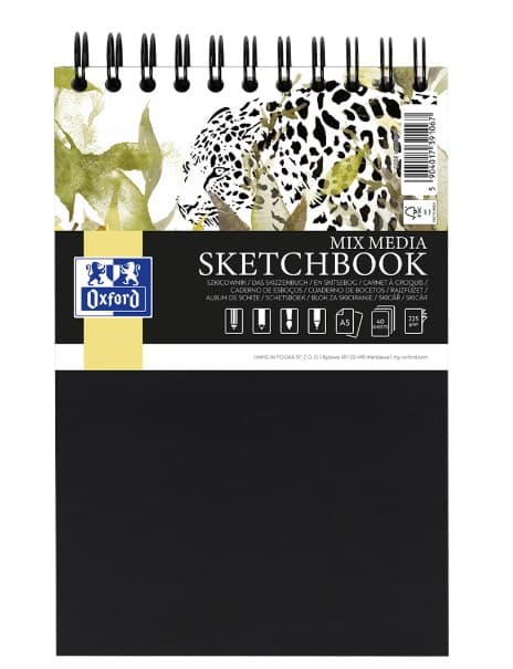 SKITSEBOGSBLOK A5/40K OXFORD ART SORT 400152645