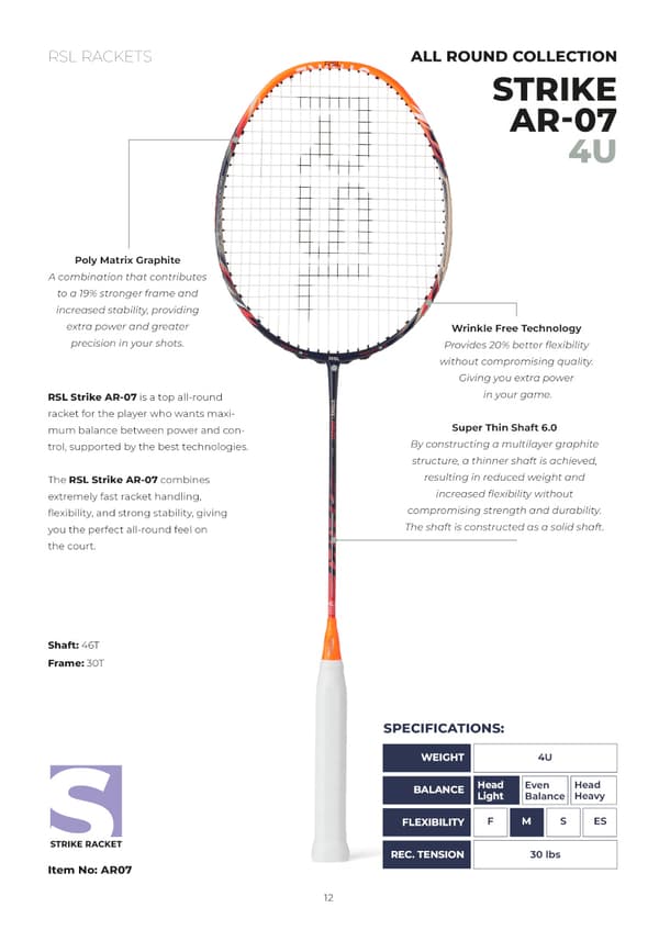 RSL Strike AR-07 Badmintonketcher