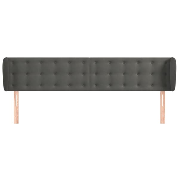 vidaXL Vingad nackstöd mörkgrå 183x23x78/88 cm sammet