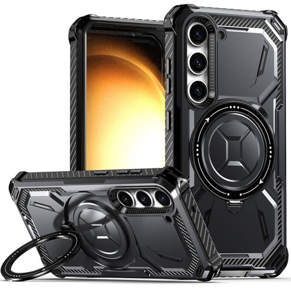 Samsung Galaxy S23 cover, kraftig ring, sort