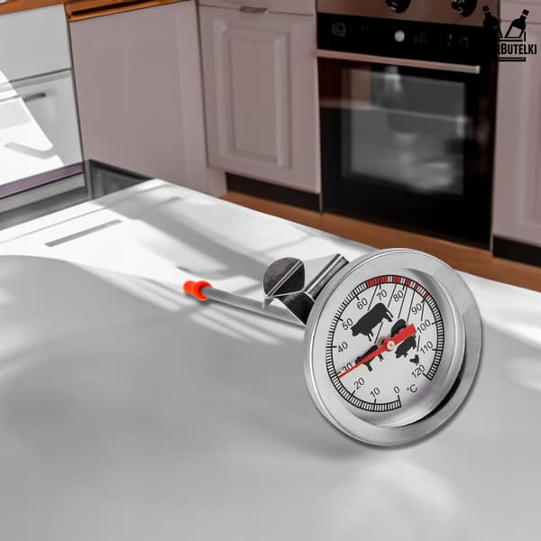 Termometer med drejeprobe og klips (probelængde 130 mm)