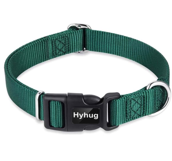 Halsband för små hundar, justerbart, mörkgrönt