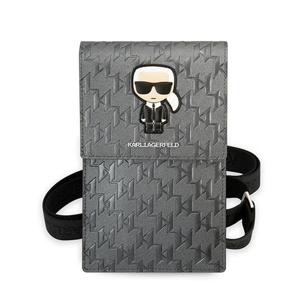 Karl Lagerfeld Ikonik Karl Monogram Patch Handväska, Silver