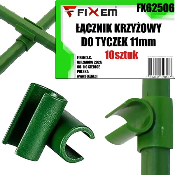 Krydsforbindelse til stang 11 mm 10 stk.