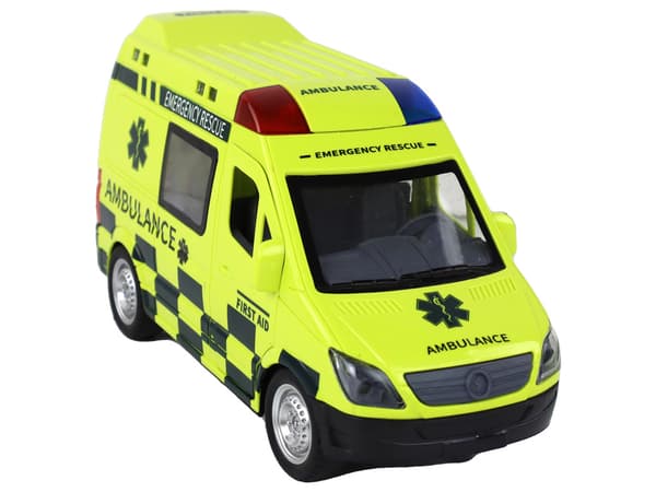 Fjernstyret gul ambulance med lys