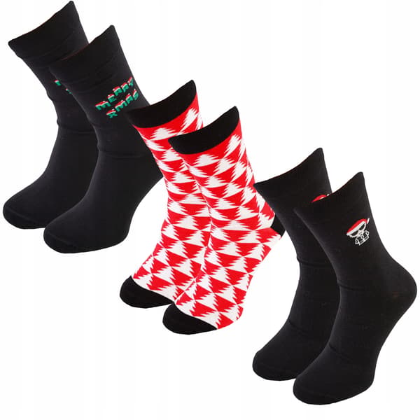 3-PACK Julstrumpor GOD JUL HERR BOMULL 44-47